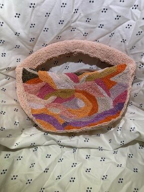 Sincerely Jules Pink Multicolor Beaded Hobo Bag #321
